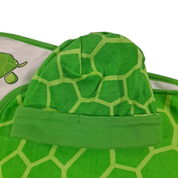 Levert Turtle Hooded Blanket & Hat Set Green NWT Infant 0-6 Months NWT - Picture 4 of 8